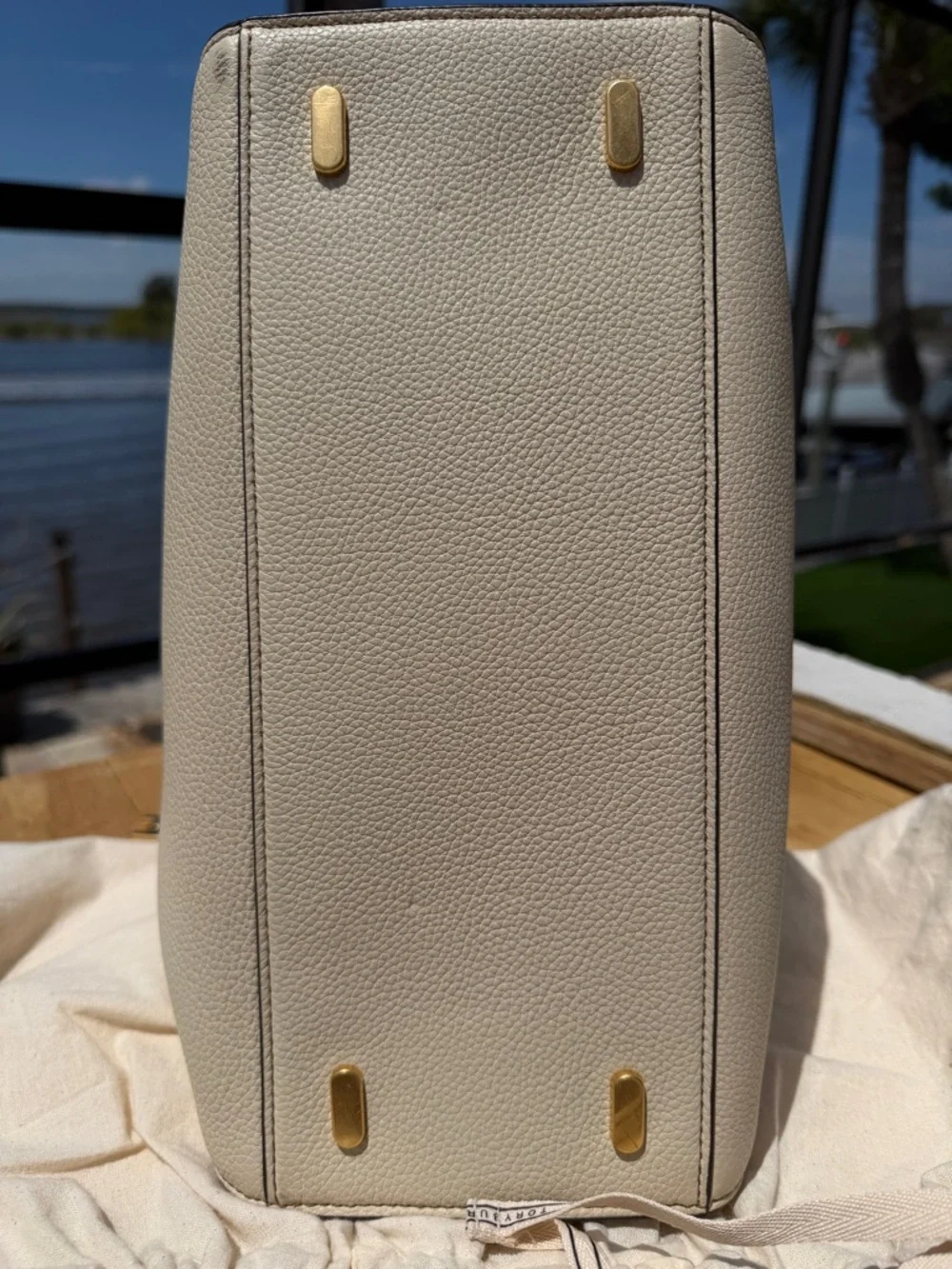 Tory Burch Lee Radziwill Large Ltd Ed Pebble Leather Monogram Jacquard Double